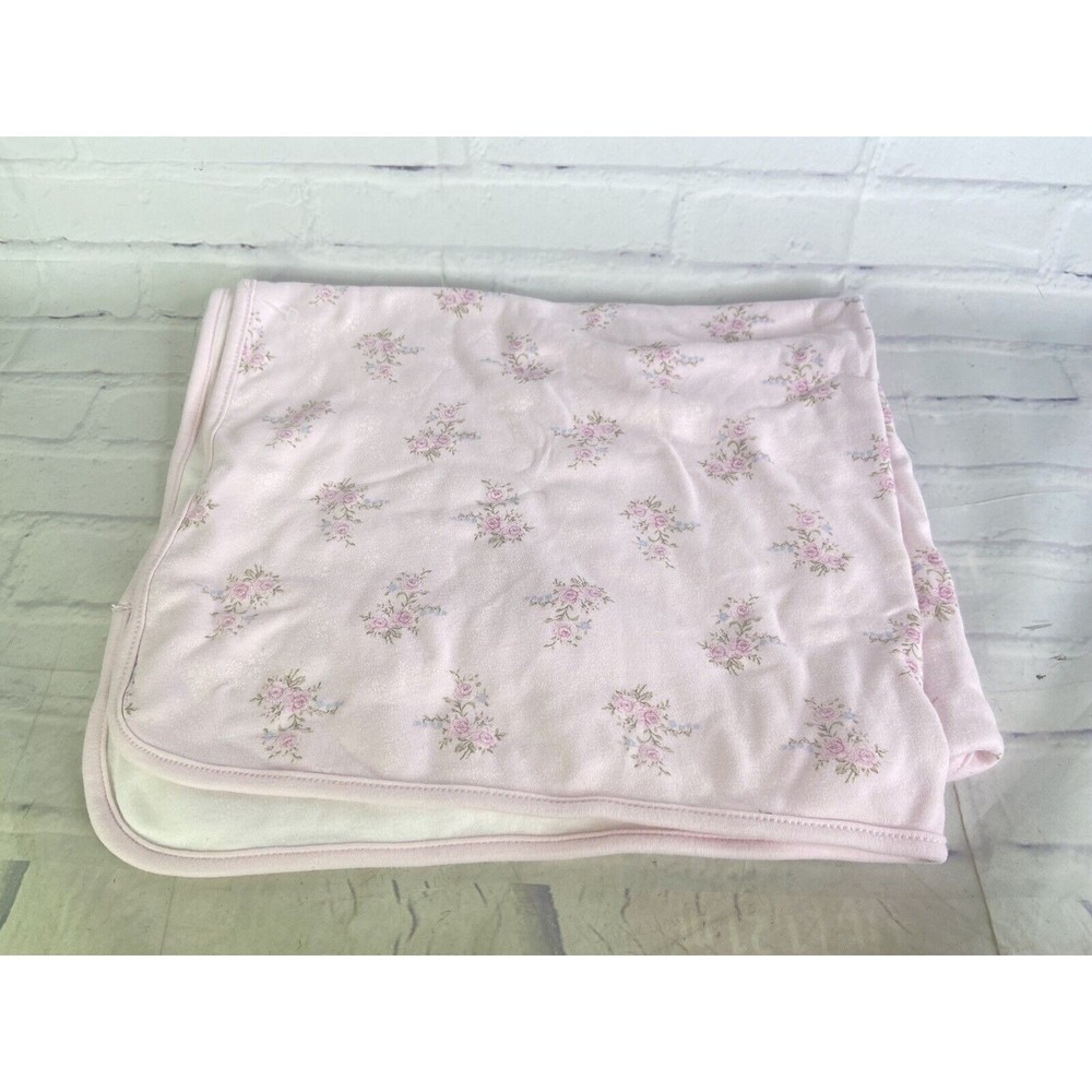 First Impressions Floral Flowers Pink Baby Girl Blanket Security Lovey Cotton